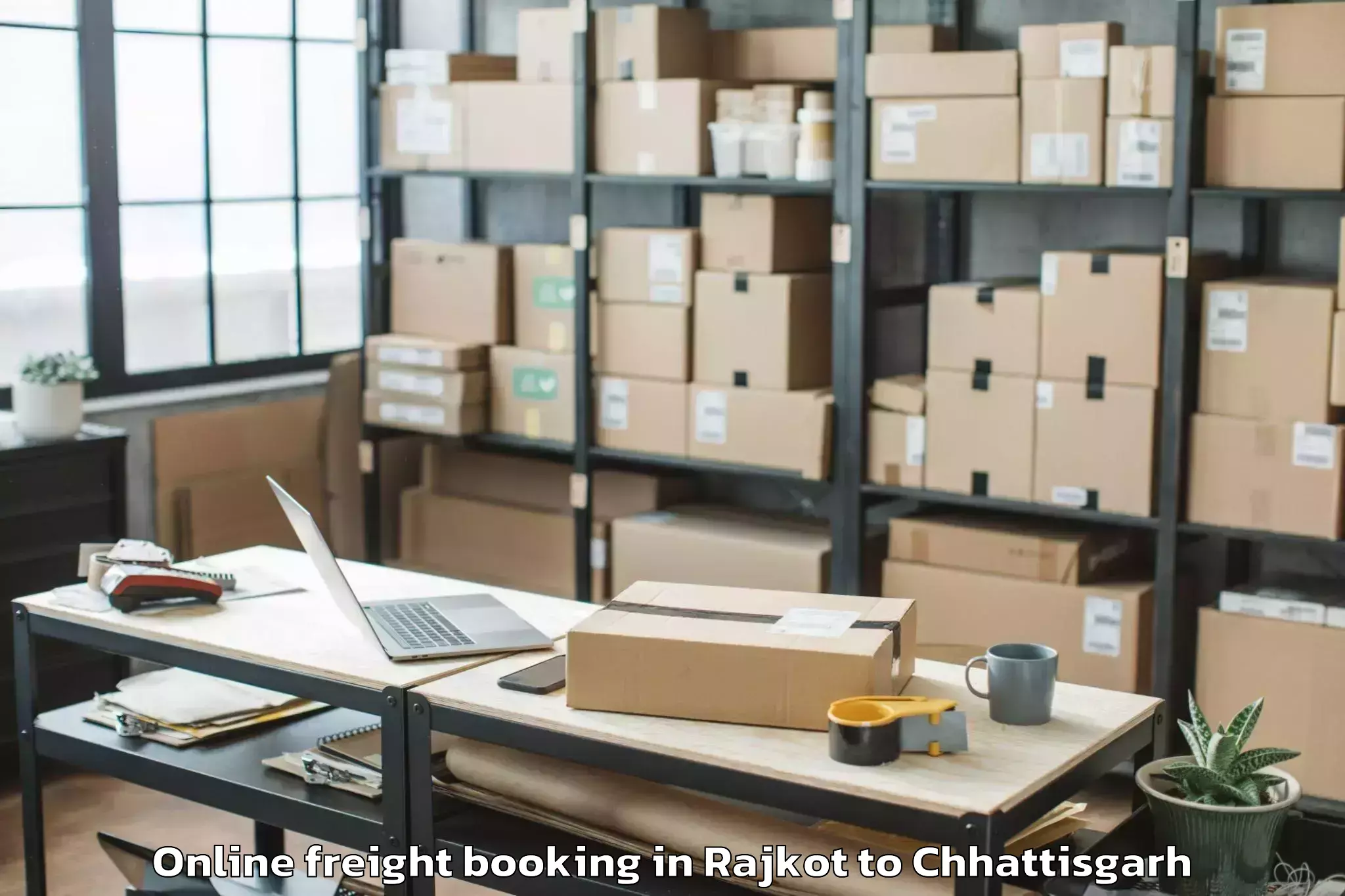 Affordable Rajkot to Chirimiri Online Freight Booking